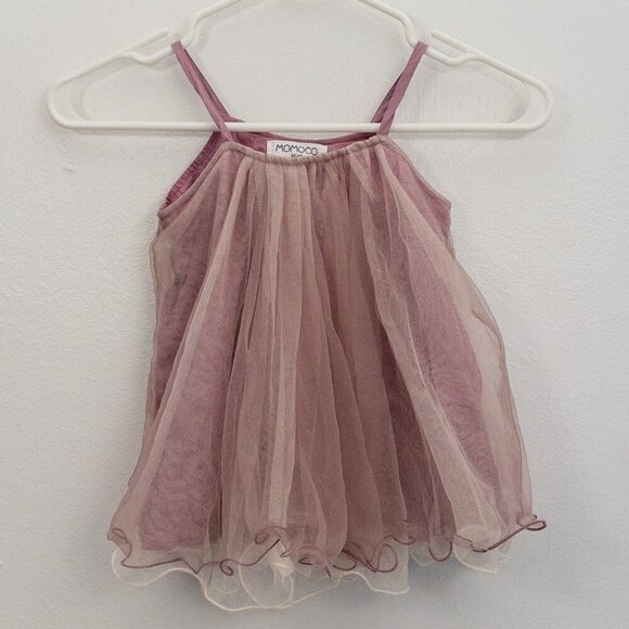 MOMOCO Baby Girl Pink Tulle Dress | Size 80/48 (Approx. 9–12M) | Party & Photo W - Picture 1 of 3
